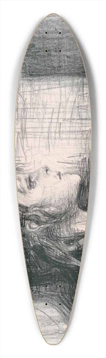 Edvard Munch - The Sick Child I 39.3 inch art pintail longboard deck