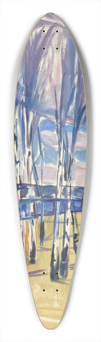 Edvard Munch - The Tram Loop At Skyen 39.3 inch art pintail longboard deck
