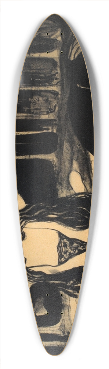 Edvard Munch - Thunder (Ashes II) 39.3 inch art pintail longboard deck