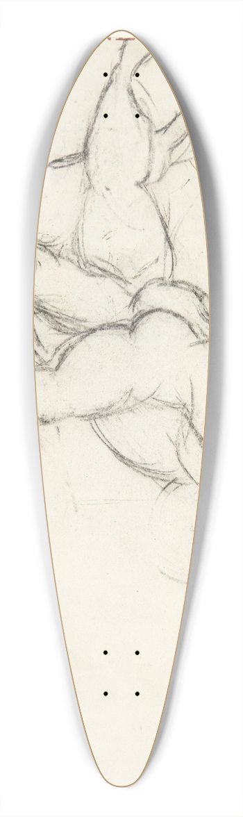 Edvard Weie - Figurstudie til Poseidon-billedet 39.3 inch art pintail longboard deck