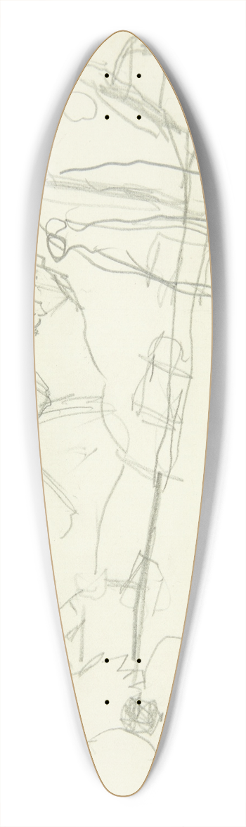 Edvard Weie - Kompositionsstudie til Langelinje-billedet 39.3 inch art pintail longboard deck