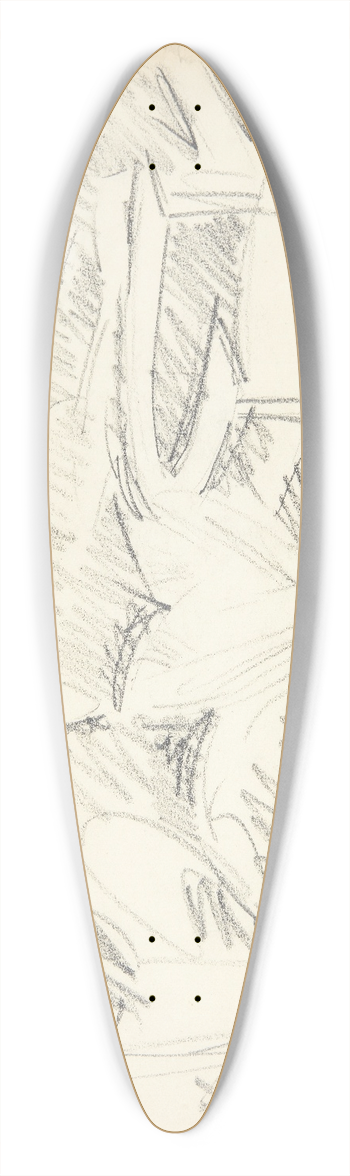 Edvard Weie - Landskab fra en have med en halvrund havebnk 39.3 inch art pintail longboard deck
