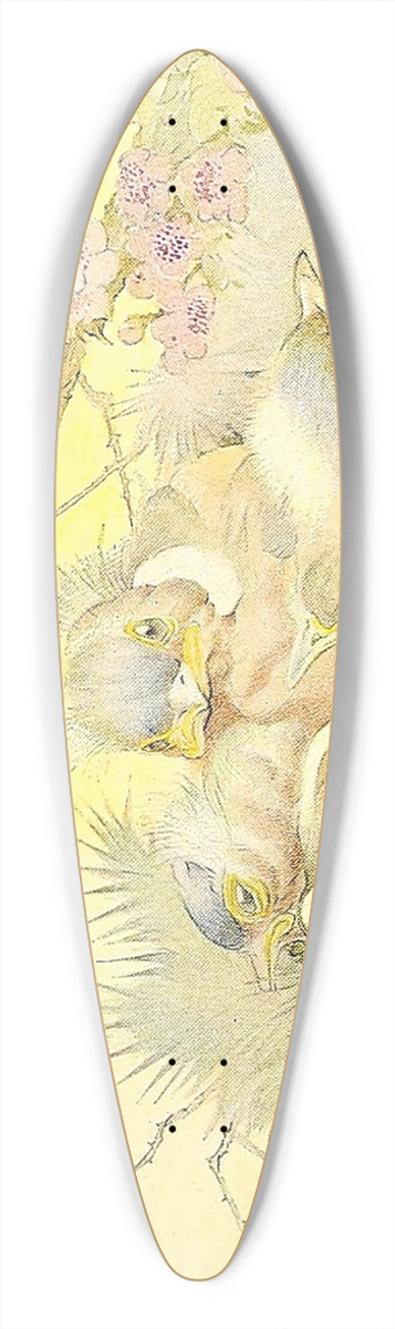 Edward Julius Detmold - The Chaffinch 39.3 inch art pintail longboard deck