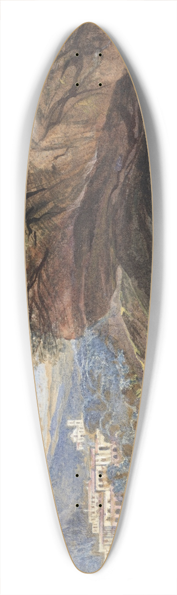 Edward Lear - La Cava, Italy 39.3 inch art pintail longboard deck