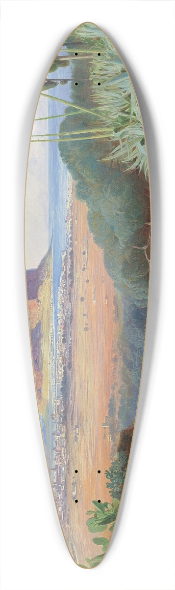 Edward Lear - Palermo, Sicily, with Monte Pellegrino 39.3 inch art pintail longboard deck