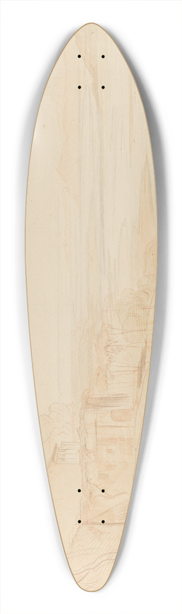 Edward Lear - Pentedatelo, Calabria, Italy 39.3 inch art pintail longboard deck