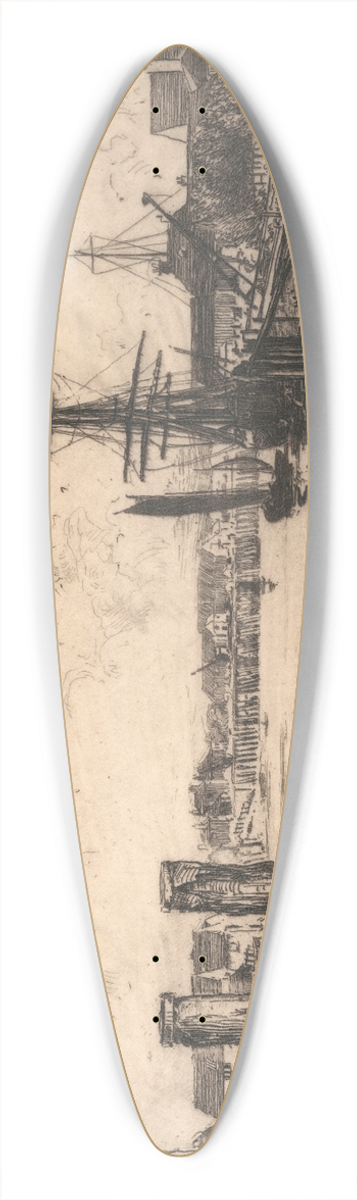 Edward Millington Synge - Littlehampton 39.3 inch art pintail longboard deck