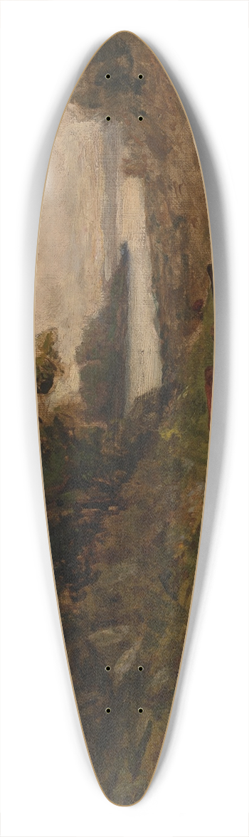 Edward Mitchell Bannister - Untitled (five cows grazing with trees and river in background) 39.3 inch art pintail longboard deck