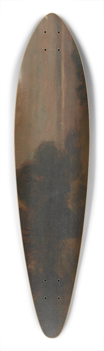 Edward Mitchell Bannister - Untitled (Landscape with Two Women Reclining on Rocks). 39.3 inch art pintail longboard deck