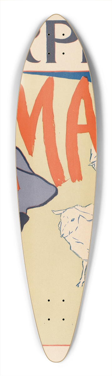 Edward Penfield - Harpers May 39.3 inch art pintail longboard deck