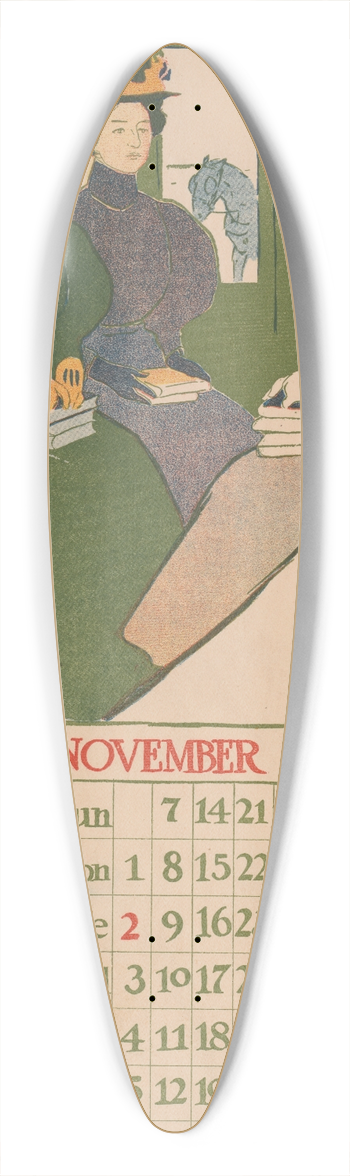 Edward Penfield - October November December 1897 calendar 39.3 inch art pintail longboard deck