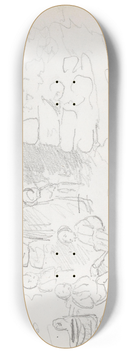 Adolph Tidemand - Kvinne og barn utenfor tunnel, ved Berger 8.25 inch art skate deck