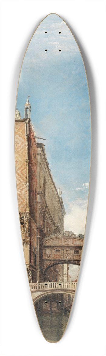 Edward William Cooke - Bridge of Sighs, Venice 39.3 inch art pintail longboard deck
