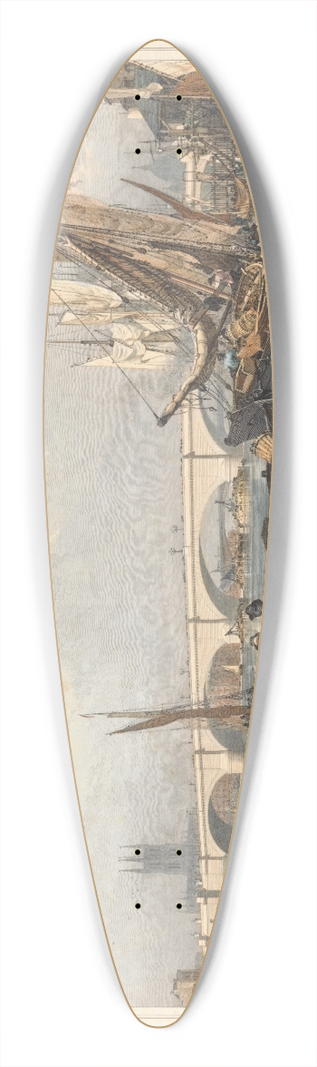 Edward William Cooke - New London Bridge from Billingsgate 39.3 inch art pintail longboard deck