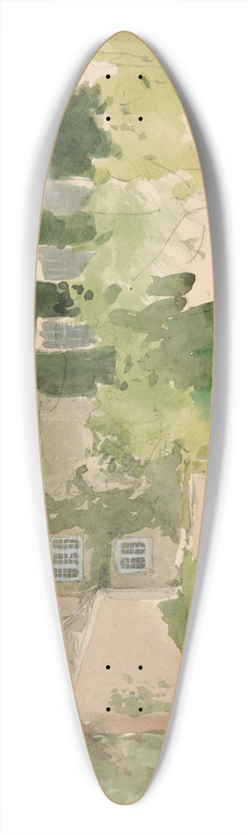 Edwin Austin Abbey - ArchitecturalStudy II 39.3 inch art pintail longboard deck