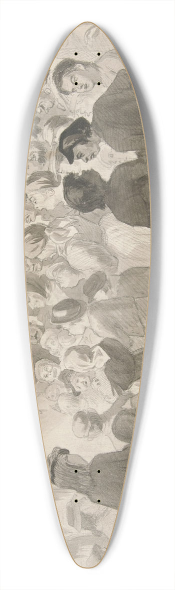 Edwin Austin Abbey - Crowd Scene 39.3 inch art pintail longboard deck