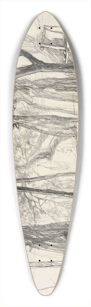 Edwin Austin Abbey - Figures under an arbor 39.3 inch art pintail longboard deck