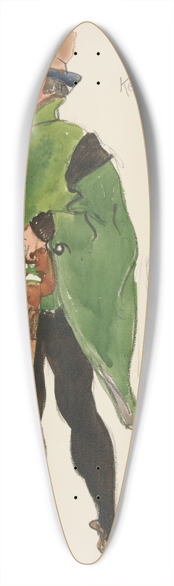Edwin Austin Abbey - Keeper of Prison, costume sketch for Henry Irvings 1898 Planned Production of Richard II 39.3 inch art pintail longboard deck
