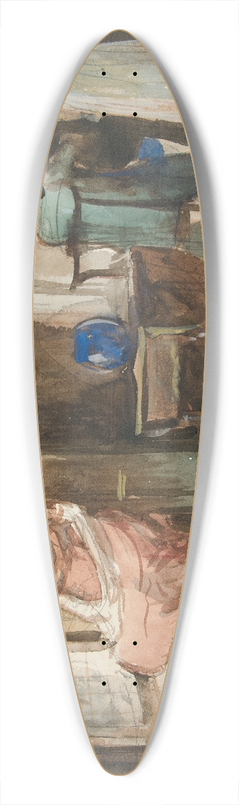 Edwin Austin Abbey - Sketch of figures in an interior 39.3 inch art pintail longboard deck
