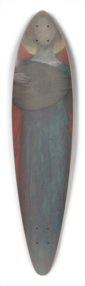 Edwin Austin Abbey - Study, Angel with MusicalInstrument 39.3 inch art pintail longboard deck