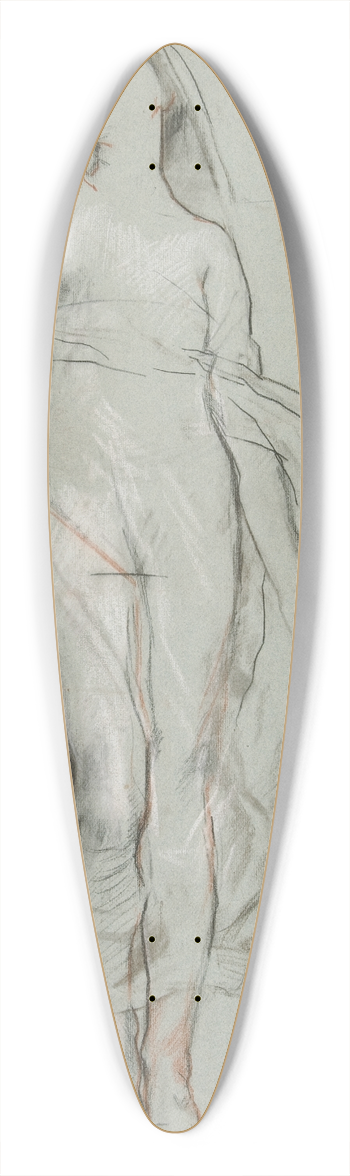 Edwin Austin Abbey - Study for central figure in Spirit of Religious Libertyguiding the ships mural at the state capitol building in Harrisburg,Pennsylvania 39.3 inch art pintail longboard deck