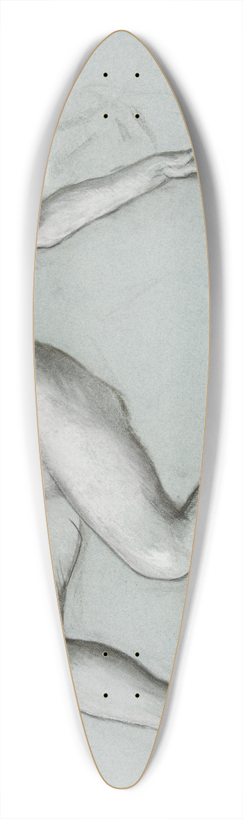 Edwin Austin Abbey - Study for figure of 11 am for The Hours ceiling at the state capitol building in Harrisburg,Pennsylvania 39.3 inch art pintail longboard deck