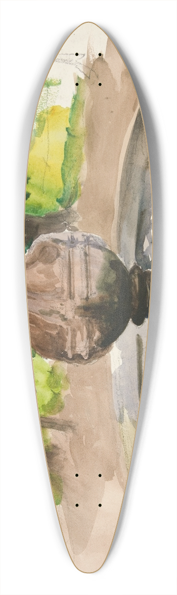 Edwin Austin Abbey - Study of afountain 39.3 inch art pintail longboard deck