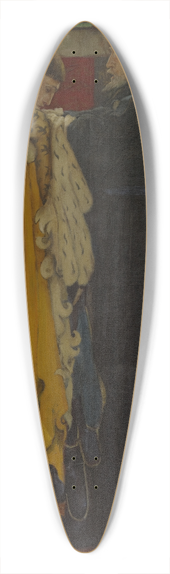 Edwin Austin Abbey - The King to the Prince of Wales: Thou shalt have charge and sovereign trust herein, King Henry IV, Part I, Act III, Scene II 39.3 inch art pintail longboard deck