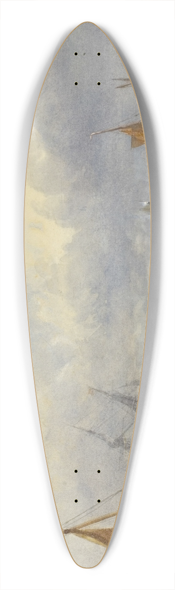 Edwin Hayes - Coastal View with Shipping 39.3 inch art pintail longboard deck