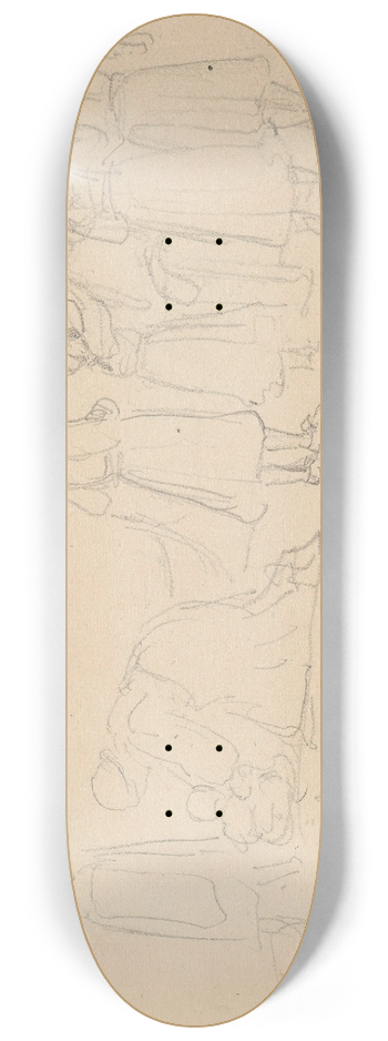 Adolph Tidemand - Kvinner p stranden 8.25 inch art skate deck