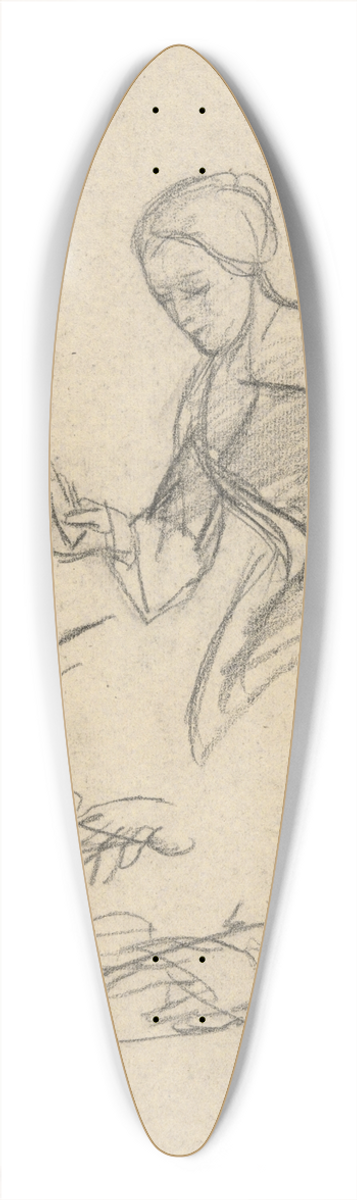 Edwin White - Seated Woman, sketch for Signing of the Compact in the Cabin of theMayflower 39.3 inch art pintail longboard deck