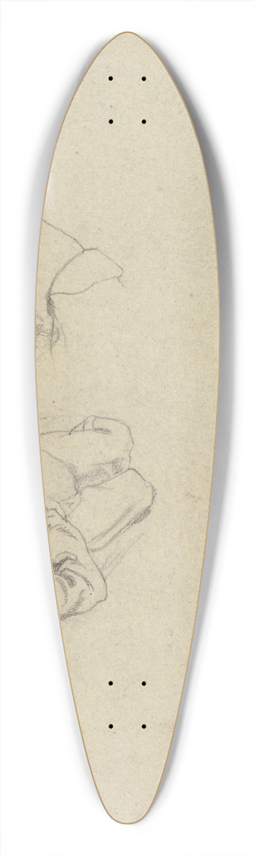Edwin White - Two boys, sketch for Signing of the Compact in the Cabin of theMayflower 39.3 inch art pintail longboard deck