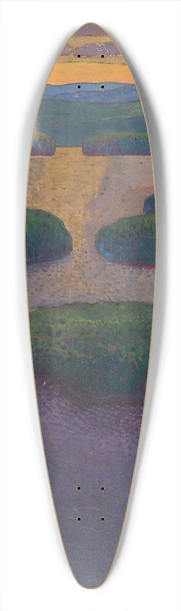 Eero Jrnefelt - Sunset over a lake 39.3 inch art pintail longboard deck