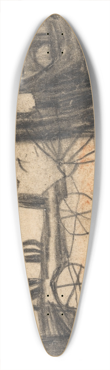 Egon Schiele - Eisenbahn (Kinderzeichnung) 39.3 inch art pintail longboard deck