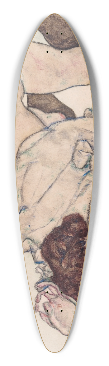 Egon Schiele - Kneeling Girl, Resting on Both Elbows 39.3 inch art pintail longboard deck