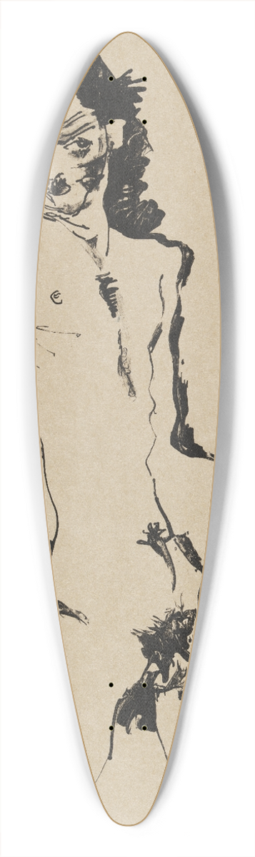 Egon Schiele - Male nude (Self-portrait) 39.3 inch art pintail longboard deck