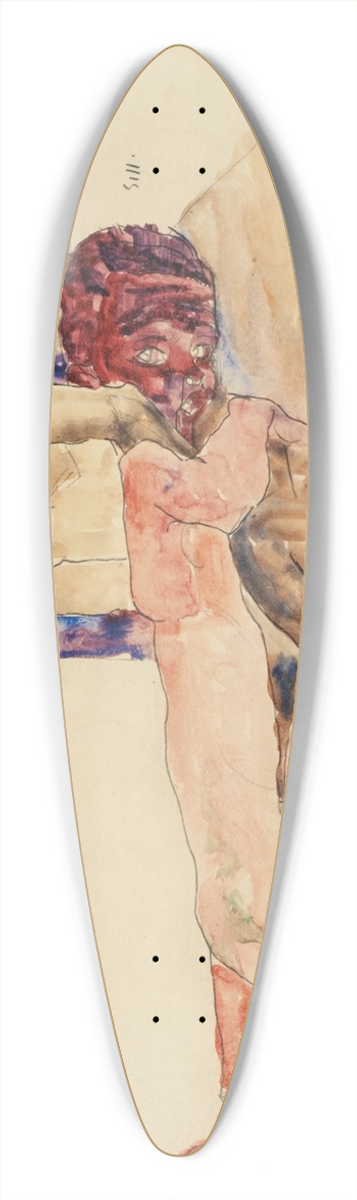 Egon Schiele - Nacktes Paar (Nude Couple) 39.3 inch art pintail longboard deck