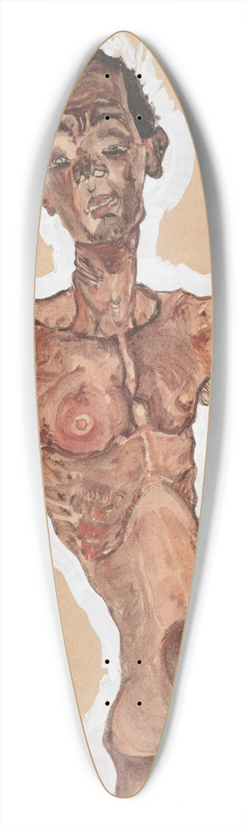 Egon Schiele - Nude Self-Portrait 39.3 inch art pintail longboard deck