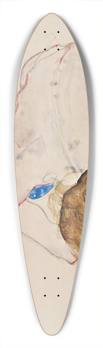 Egon Schiele - Nude with Blue Stockings, Bending Forward 39.3 inch art pintail longboard deck