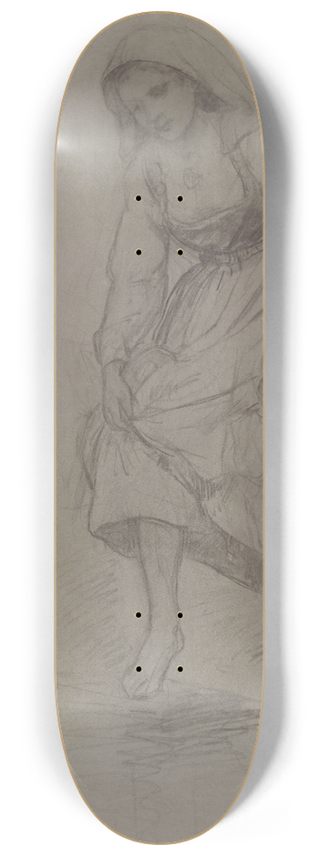 Adolph Tidemand - Kvinne som stikker trne i vannet 8.25 inch art skate deck