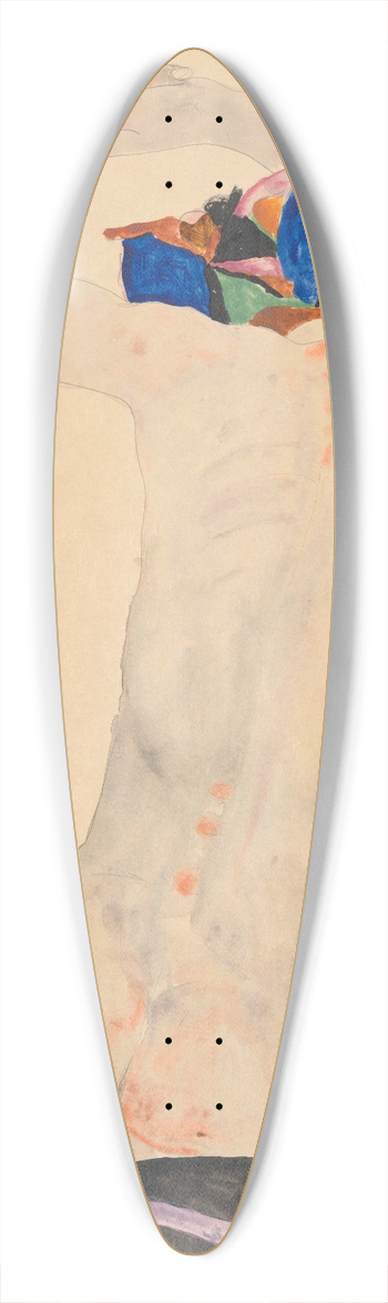 Egon Schiele - Rckenakt mit buntem Tuch 39.3 inch art pintail longboard deck