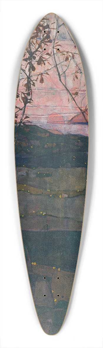 Egon Schiele - Setting Sun 39.3 inch art pintail longboard deck