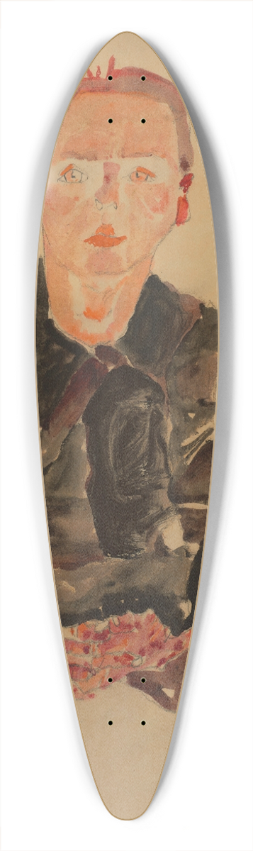 Egon Schiele - Sitzender Bub mit gefalteten Hnden 39.3 inch art pintail longboard deck