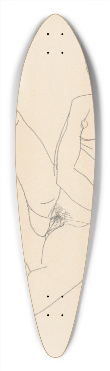Egon Schiele - Sitzender Weiblicher Akt, mit gegrtschten Beinen 39.3 inch art pintail longboard deck