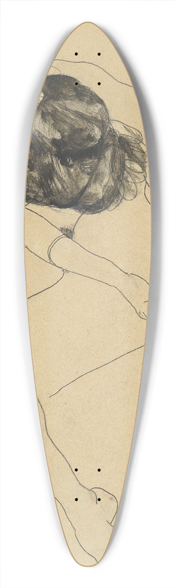 Egon Schiele - Sitzender weiblicher Akt von oben gesehen 39.3 inch art pintail longboard deck