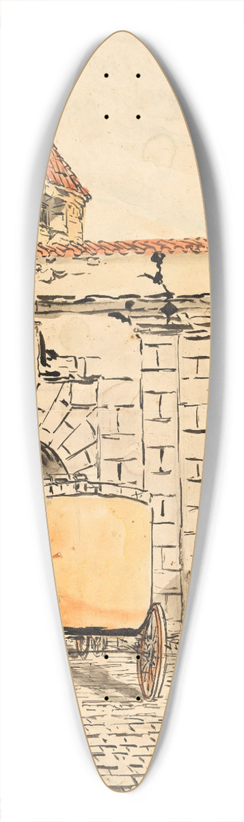 Egon Schiele - Stadttor mit Kutsche (Schlerarbeit) 39.3 inch art pintail longboard deck