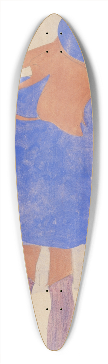 Egon Schiele - Standing Girl, Back View 39.3 inch art pintail longboard deck