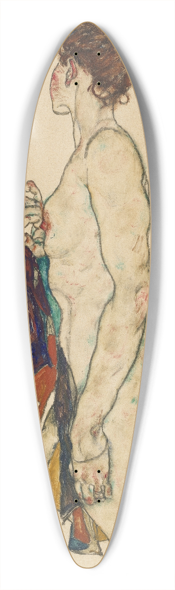 Egon Schiele - Standing Nude with a Patterned Robe 39.3 inch art pintail longboard deck