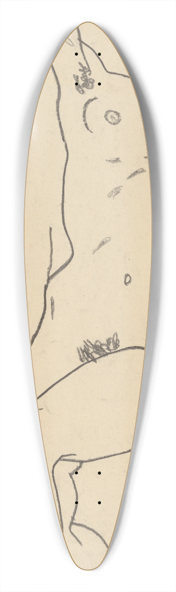 Egon Schiele - Torso of a Nude 39.3 inch art pintail longboard deck
