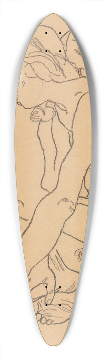Egon Schiele - Woman and Girl Embracing 39.3 inch art pintail longboard deck